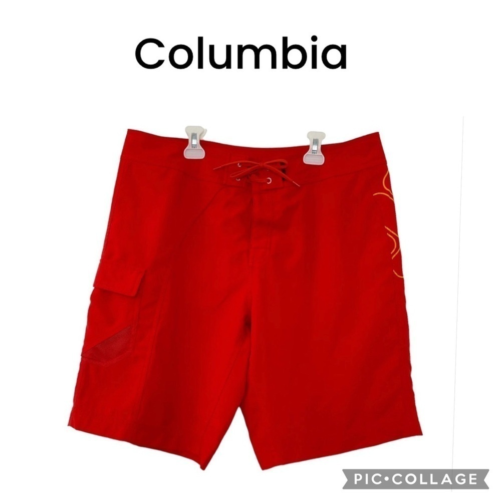 Columbia Omni Shield men red swim trunks size 36